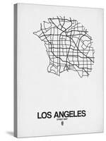 Los Angeles Street Map White-NaxArt-Stretched Canvas