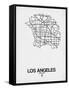 Los Angeles Street Map White-NaxArt-Framed Stretched Canvas