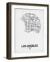 Los Angeles Street Map White-null-Framed Art Print