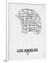 Los Angeles Street Map White-null-Framed Art Print