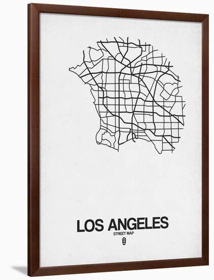 Los Angeles Street Map White-null-Framed Art Print