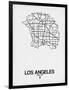 Los Angeles Street Map White-null-Framed Art Print