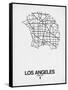 Los Angeles Street Map White-null-Framed Stretched Canvas