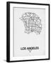 Los Angeles Street Map White-null-Framed Art Print