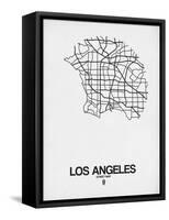 Los Angeles Street Map White-null-Framed Stretched Canvas