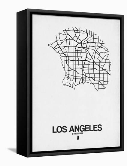 Los Angeles Street Map White-null-Framed Stretched Canvas