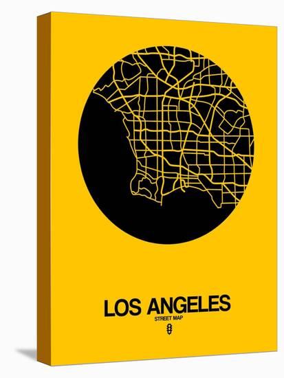 Los Angeles Street Map Yellow-null-Stretched Canvas