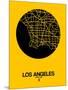 Los Angeles Street Map Yellow-null-Mounted Art Print