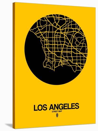 Los Angeles Street Map Yellow-NaxArt-Stretched Canvas