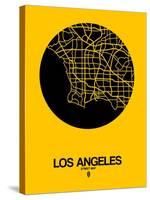 Los Angeles Street Map Yellow-NaxArt-Stretched Canvas