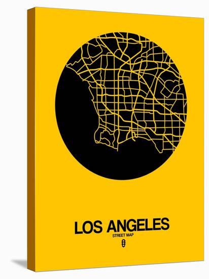 Los Angeles Street Map Yellow-NaxArt-Stretched Canvas
