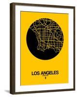 Los Angeles Street Map Yellow-NaxArt-Framed Art Print