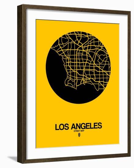 Los Angeles Street Map Yellow-NaxArt-Framed Art Print