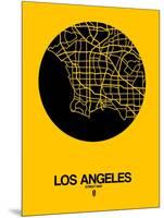 Los Angeles Street Map Yellow-NaxArt-Mounted Art Print
