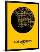 Los Angeles Street Map Yellow-NaxArt-Framed Art Print