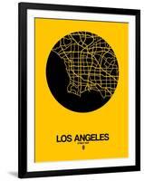 Los Angeles Street Map Yellow-NaxArt-Framed Art Print