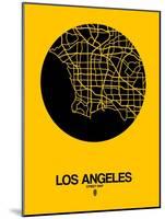 Los Angeles Street Map Yellow-NaxArt-Mounted Art Print