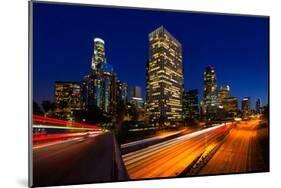 Los Angeles Sunset Skyline-null-Mounted Art Print