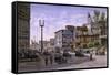Los Angeles: Temple & Broadway-Stanton Manolakas-Framed Stretched Canvas