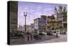 Los Angeles: Temple & Broadway-Stanton Manolakas-Stretched Canvas