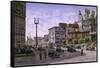 Los Angeles: Temple & Broadway-Stanton Manolakas-Framed Stretched Canvas