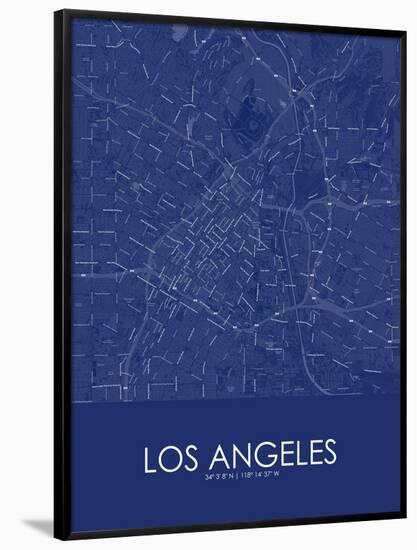 Los Angeles, United States of America Blue Map-null-Framed Poster