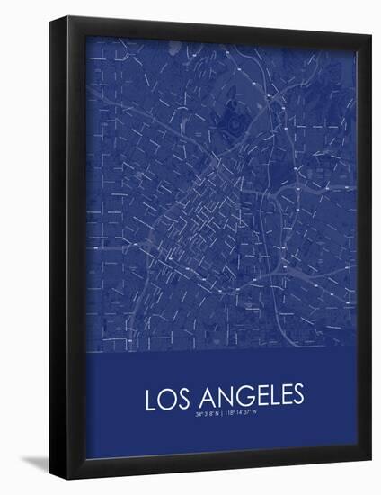 Los Angeles, United States of America Blue Map-null-Framed Poster