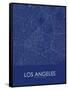 Los Angeles, United States of America Blue Map-null-Framed Stretched Canvas