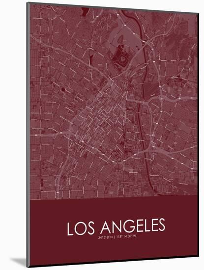 Los Angeles, United States of America Red Map-null-Mounted Poster