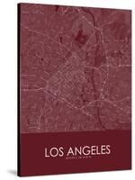 Los Angeles, United States of America Red Map-null-Stretched Canvas