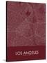 Los Angeles, United States of America Red Map-null-Stretched Canvas