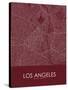 Los Angeles, United States of America Red Map-null-Stretched Canvas