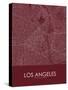 Los Angeles, United States of America Red Map-null-Stretched Canvas