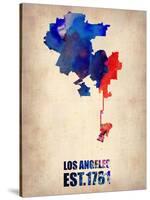 Los Angeles Watercolor Map 1-NaxArt-Stretched Canvas