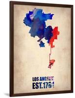 Los Angeles Watercolor Map 1-NaxArt-Framed Art Print