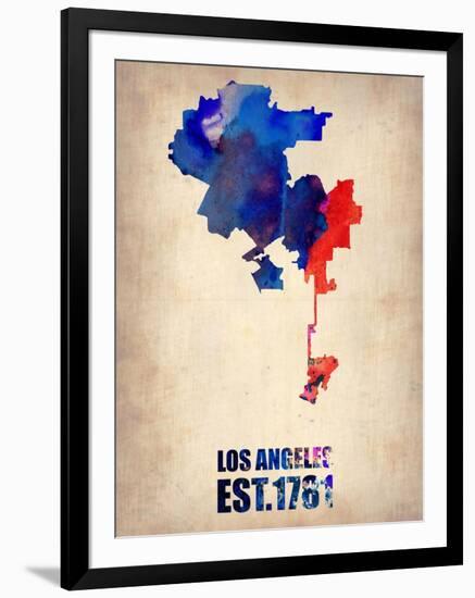 Los Angeles Watercolor Map 1-NaxArt-Framed Art Print