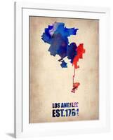 Los Angeles Watercolor Map 1-NaxArt-Framed Art Print