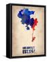 Los Angeles Watercolor Map 1-NaxArt-Framed Stretched Canvas