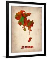 Los Angeles Watercolor Map-NaxArt-Framed Art Print