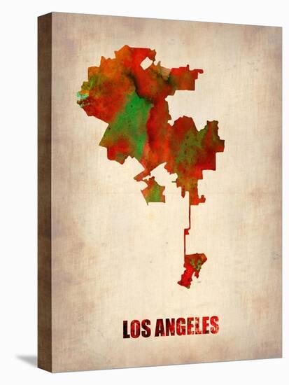 Los Angeles Watercolor Map-NaxArt-Stretched Canvas