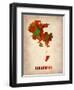 Los Angeles Watercolor Map-NaxArt-Framed Art Print