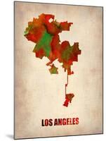 Los Angeles Watercolor Map-NaxArt-Mounted Art Print
