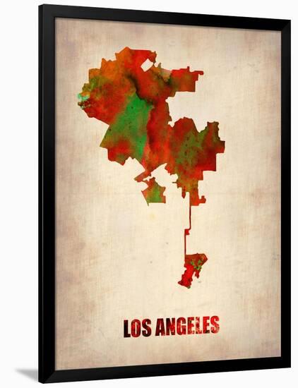 Los Angeles Watercolor Map-NaxArt-Framed Art Print