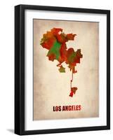 Los Angeles Watercolor Map-NaxArt-Framed Art Print