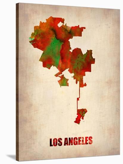 Los Angeles Watercolor Map-NaxArt-Stretched Canvas