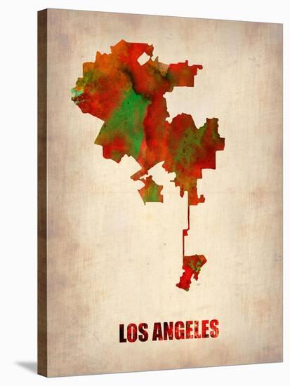 Los Angeles Watercolor Map-NaxArt-Stretched Canvas