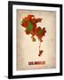 Los Angeles Watercolor Map-NaxArt-Framed Art Print