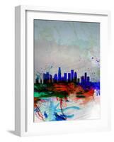 Los Angeles Watercolor Skyline 1-NaxArt-Framed Art Print