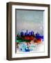 Los Angeles Watercolor Skyline 1-NaxArt-Framed Art Print