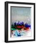 Los Angeles Watercolor Skyline 1-NaxArt-Framed Art Print